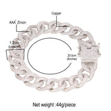 Bracelet Copper with Zircon Cuban Bracelet Hip Hop ins Spectrum St. Valentine's