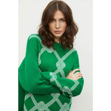 Women Work Business Casual Sweats Knitwear Jacquard Sweater