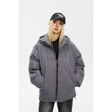 Unisex Coat Youth University Style Hooded Coat Thickened Cotton-Padded Coat