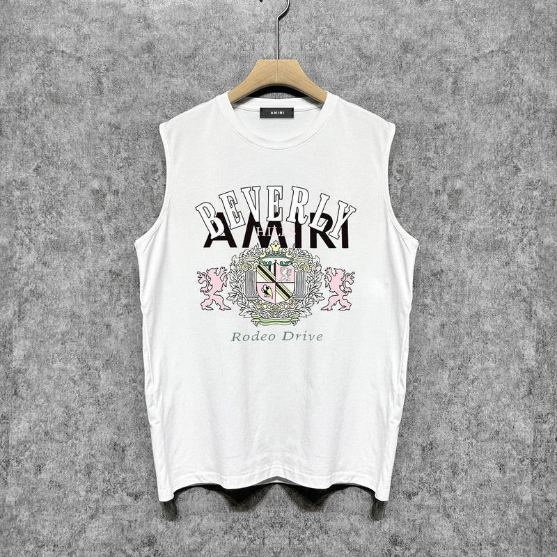 Amiri tank top lion medal printing