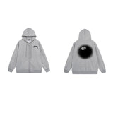 Stussy Hoodie Zip-Up Cardigan Fleece Hooded Sweater