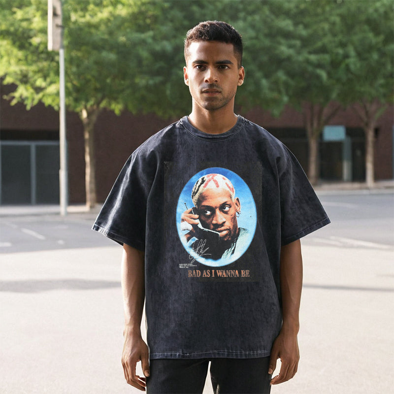 Mens Vintage T Shirt Vintage Washing Loose Men