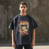 Mens Vintage T Shirt Summer Short Sleeve T-Shirt Men