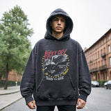 Mens Vintage Hoodie Printed Sweater Men