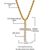 Jewelry Stainless Steel Gold Plated Cross Pendant Twist Chain Crosses Spectrum