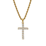 Jewelry Stainless Steel Gold Plated Cross Pendant Twist Chain Crosses Spectrum