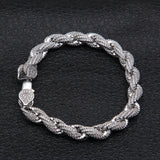 Bracelet Hip Hop Zircon Twist Rope Chain Twist Chain Micro-studded with Zirconium St. Valentine's Spectrum