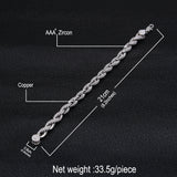 Bracelet Hip Hop Zircon Twist Rope Chain Twist Chain Micro-studded with Zirconium St. Valentine's Spectrum
