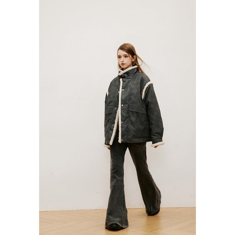 Unisex Coat Warm and Loose PU Leather Jacket