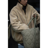 Unisex Coat Double-Sided Lamb Wool Stand-up Collar Cotton-Padded Coat