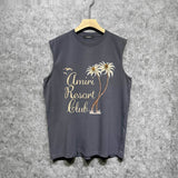Amiri tank top coconut tree bird printing