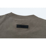 Fog Essentials T Shirts Spring Summer FOG Flocking Letters Crew Neck Pullover Short Sleeves