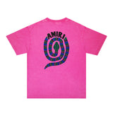 Amiri Washed Distressed T Shirt Printed Trendy Pure Cotton