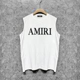 Amiri tank top white stripes simple letterprinting