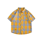 Unisex Shirt Vintage Plaid Summer Loose