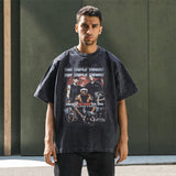 Mens Vintage T Shirt Printed Old Short Sleeve T-Shirt