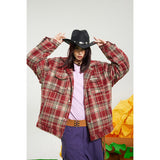 Unisex Coat Plaid Coat Cold-Proof Warm-Keeping Cotton Clothing