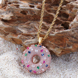 Jewelry Zircon Donut Pendant Colored Zircon Spectrum St. Valentine's