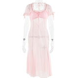 Women Dress Fashion Sexy Net Tie Dress