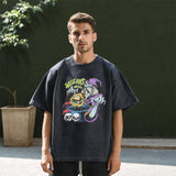 Mens Vintage T-Shirt Printed Loose Short Sleeve T-Shirt