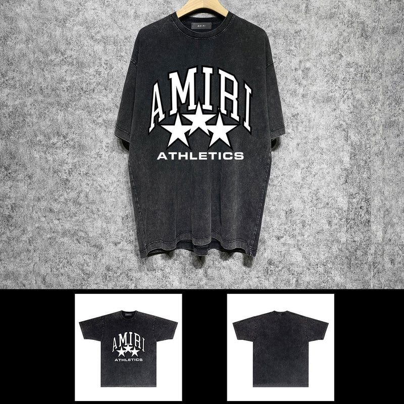 Amiri washed t-shirt stroke five-pointed star short sleeves