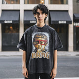 Mens Vintage T Shirt Washed Short Sleeve T-Shirt Men's Summer