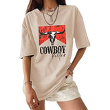 CM C&M WODRO Oversized Western Cowboy Killer T Shirt for Wom