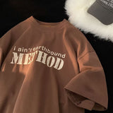 Men T Shirt Vintage Summer Loose Heavy Cotton