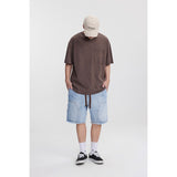 Unisex Shorts Retro Baggy Denim Shorts Raw Edges