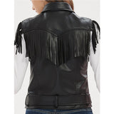 Women Vest PU Leather Short Vest Slim Fit Cool Handsome