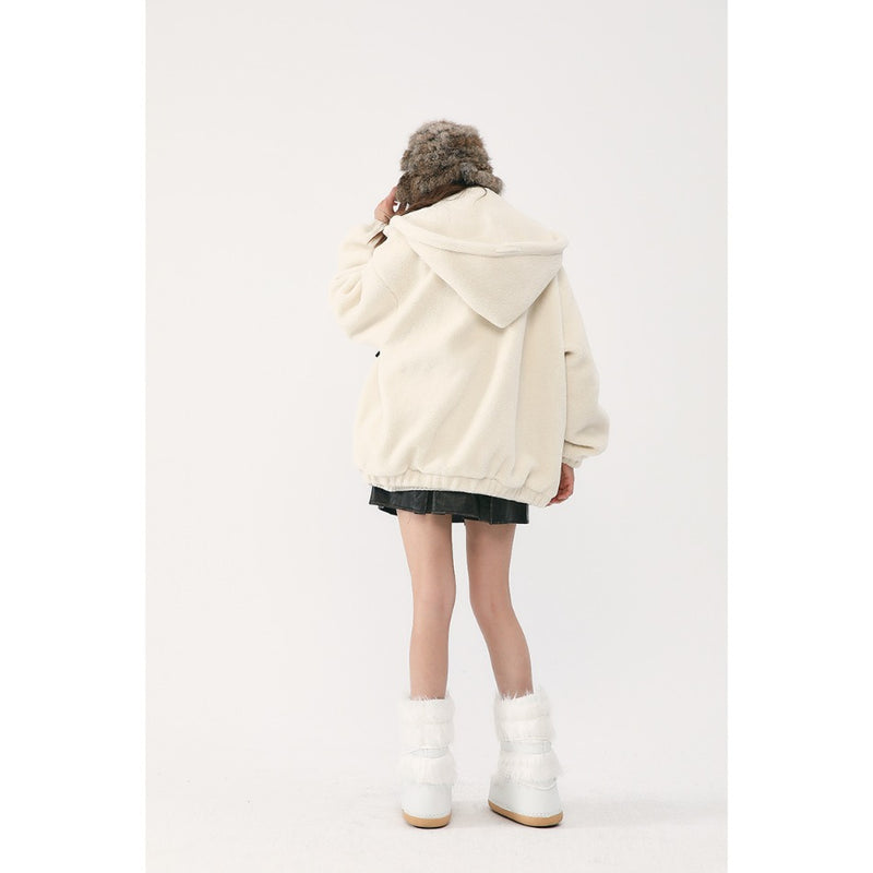 Unisex Coat Lamb Wool Cotton-Padded Jacket Plush Winter