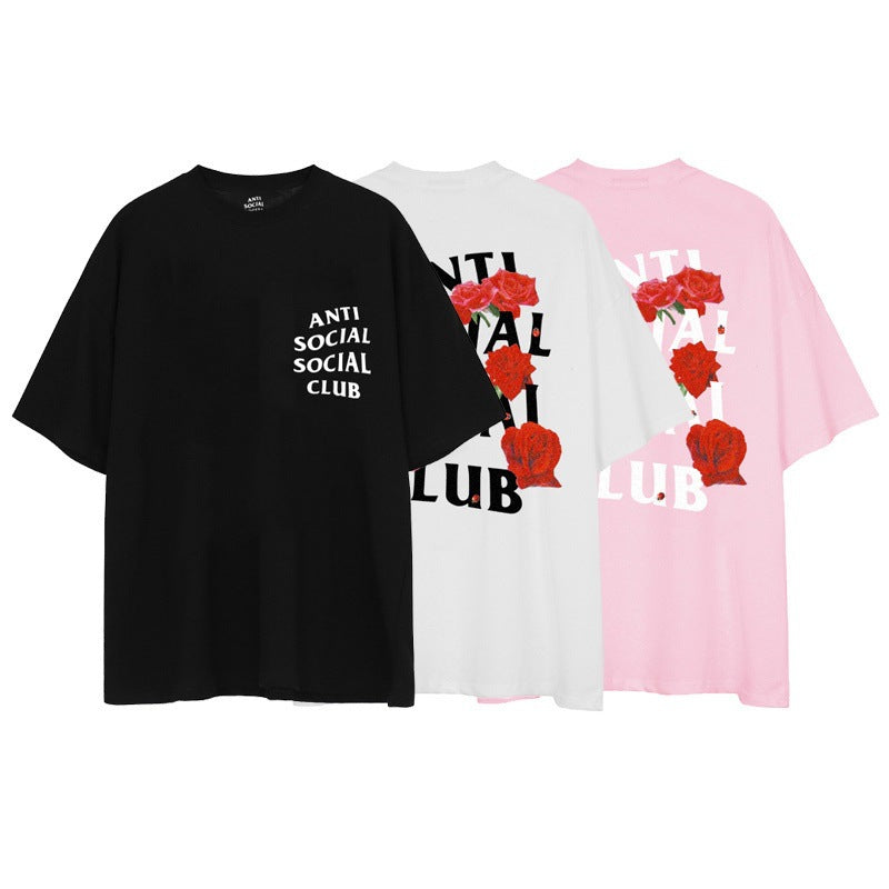 Anti Social Club T Shirt Summer Loose-Fitting Casual T-shirt Short Sleeve
