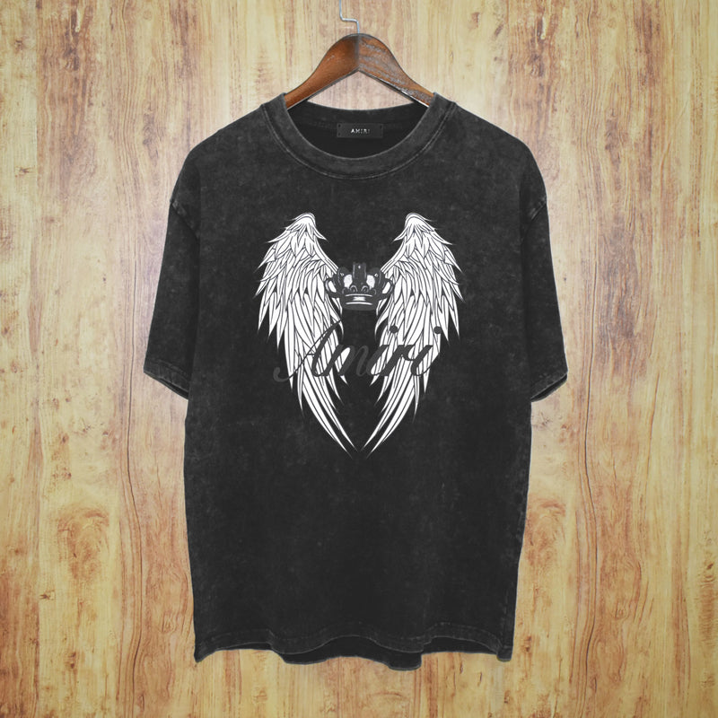 Amiri Washed Distressed T Shirt Printed Trendy Pure Cotton