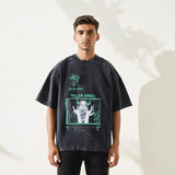 Mens Vintage T Shirt Printed Short Sleeve T-Shirt Men