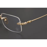 CHH Chrome Hearts Glasses Square Frameless Pure Titanium Ultra Light Myopia Glasses Frame