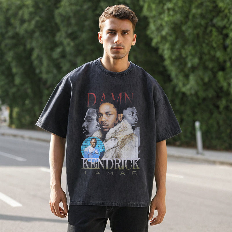 Mens Vintage T Shirt Printed Old Short Sleeve T-Shirt