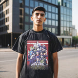 Mens Vintage T Shirt Cartoon Print Washed Short Sleeve