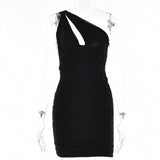 Women Dress Fashion Design Hot Girl Tight Shoulder Dress