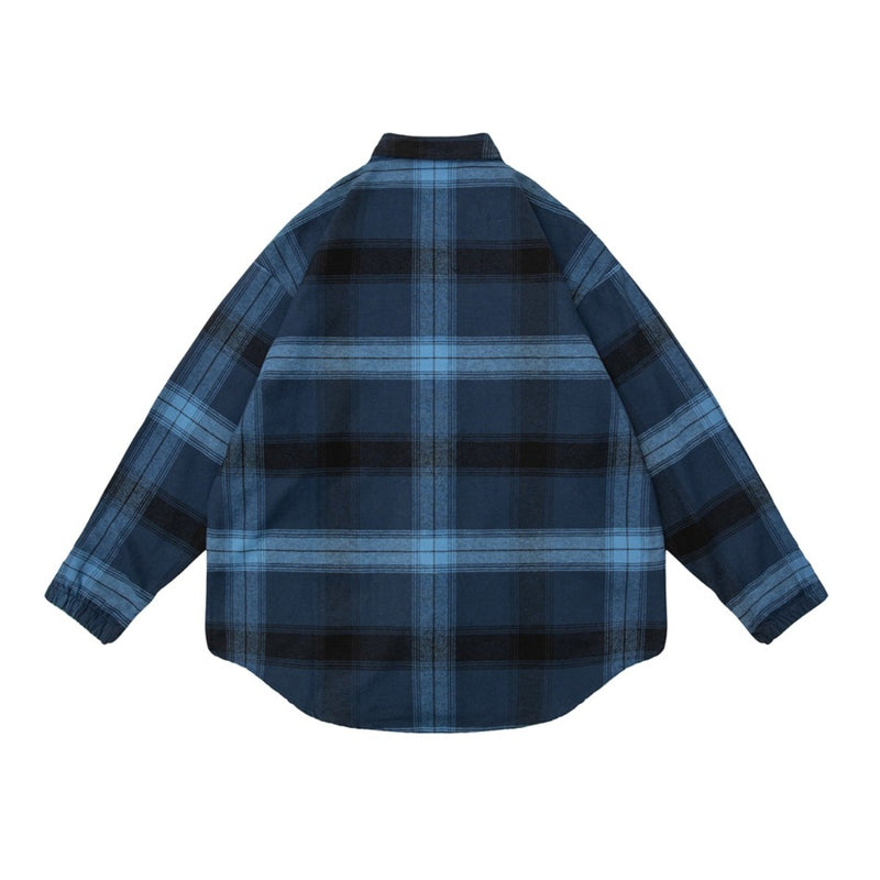 Unisex Shirt Retro Loose Plaid Casual