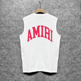 Amiri tank top with red lettered angled print