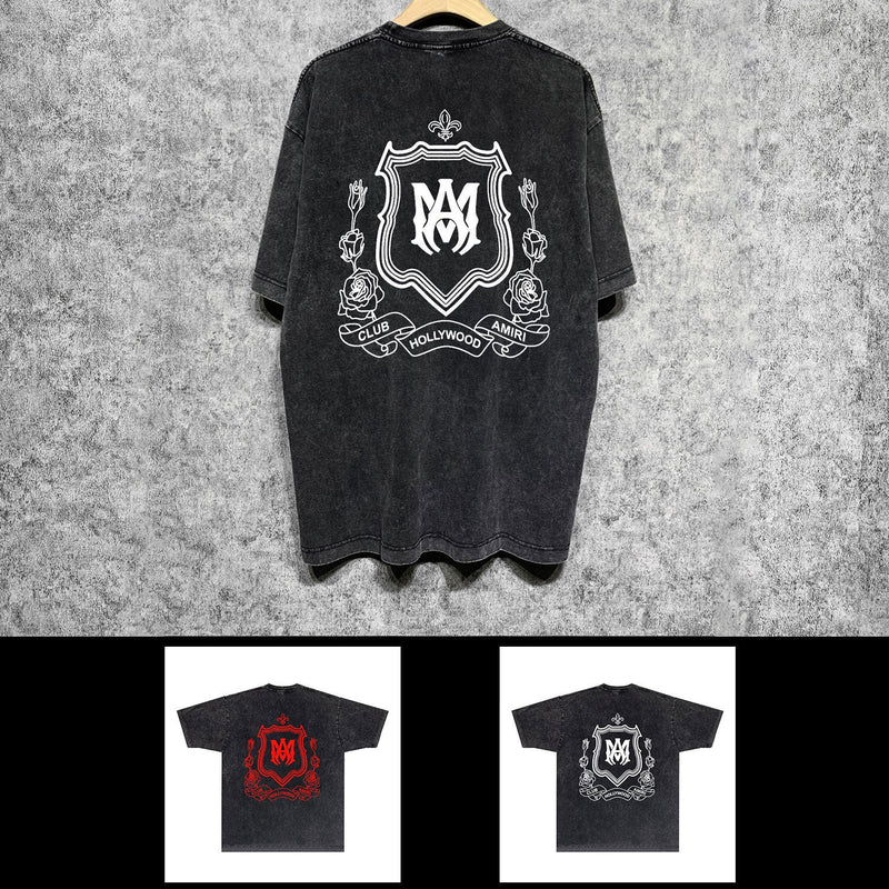 Amiri washed t-shirt flower shield short sleeve