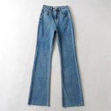 Women Jeans Stretch Slim Fit Burrs Bell-Bottom Pants