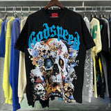 Godspeed t Shirts Skull Rose Printed Cotton Casual Short Sleeve Men and Women