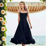 Bridesmaid Dresses One-letter collar dress sexy high waist