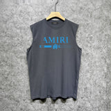 Amiri tank top with damaged letter horizontal stripesprinting