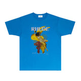 Rhude T Shirts Printed Trendy Pure Cotton