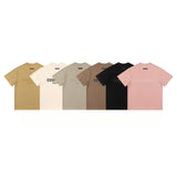 Fog Essentials T Shirts Spring/Summer Double Line Plastic Letter Crew Neck Short Sleeves