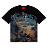 Godspeed T Shirts Urban UFO Printing Cotton Casual Short Sleeve Men and Women