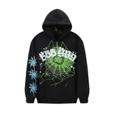 Sp5der Hoodie Spider Web Star Printed Casual Fleece-lined