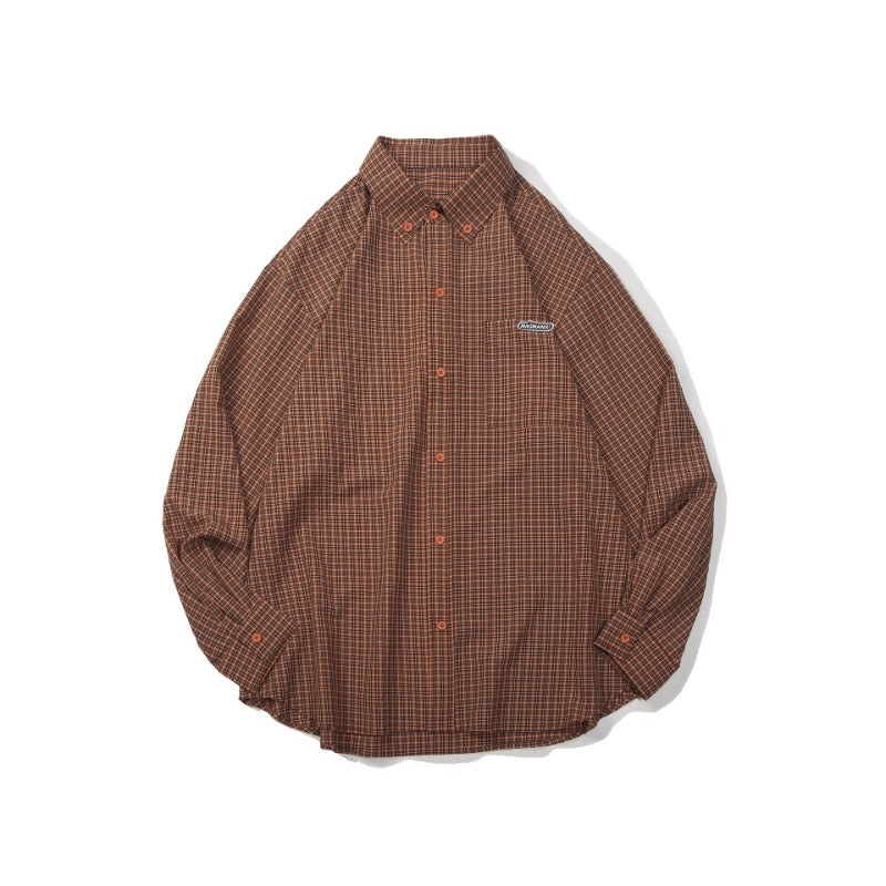 Unisex Shirt Cityboy Small Plaid Loose Leisure